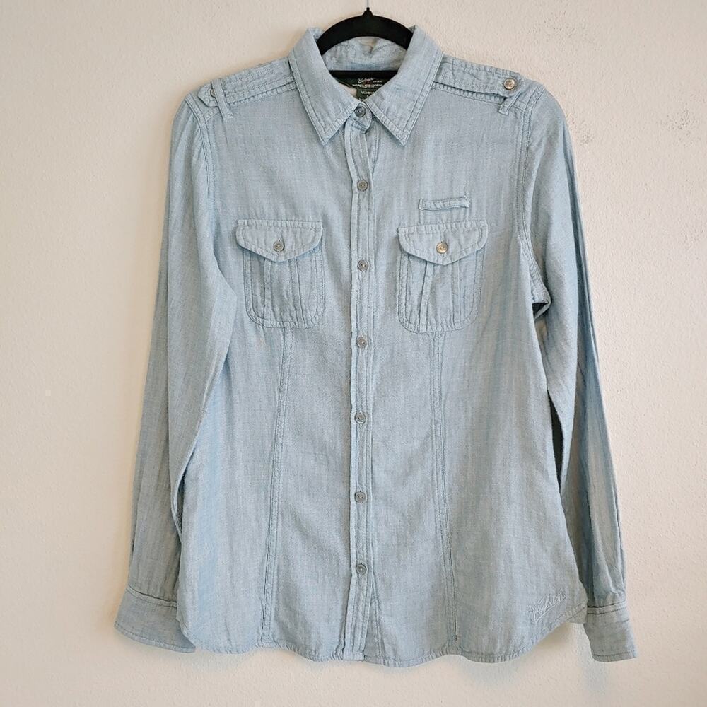 Woolrich Women's Chambray Button Down Shirt Size S